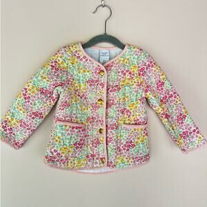 Cupcakes Cashmere Quilted Jacket Pink Floral Toddler Girls 2T Boho Prairie Chic